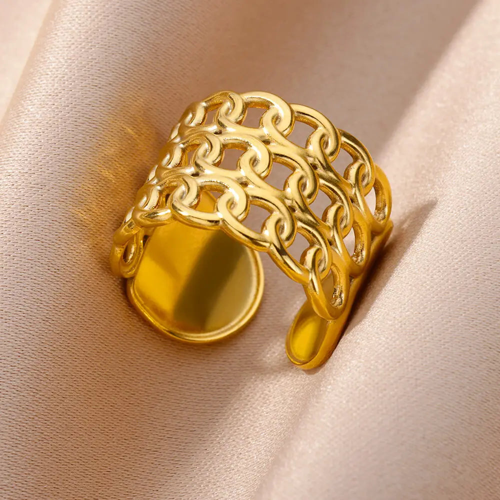 Rings For Women Men Gold Color Open Gothic Geometric Ring Female Male Fashion Jewelry 2023 Trend Free Shipping