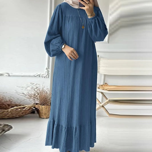 Turkey Abaya Mulism Fashion Dresses Long Sleeve Maxi Sundress Abayas For Women Eid Mubarek Robe IsIamic Vestidos Kaftan
