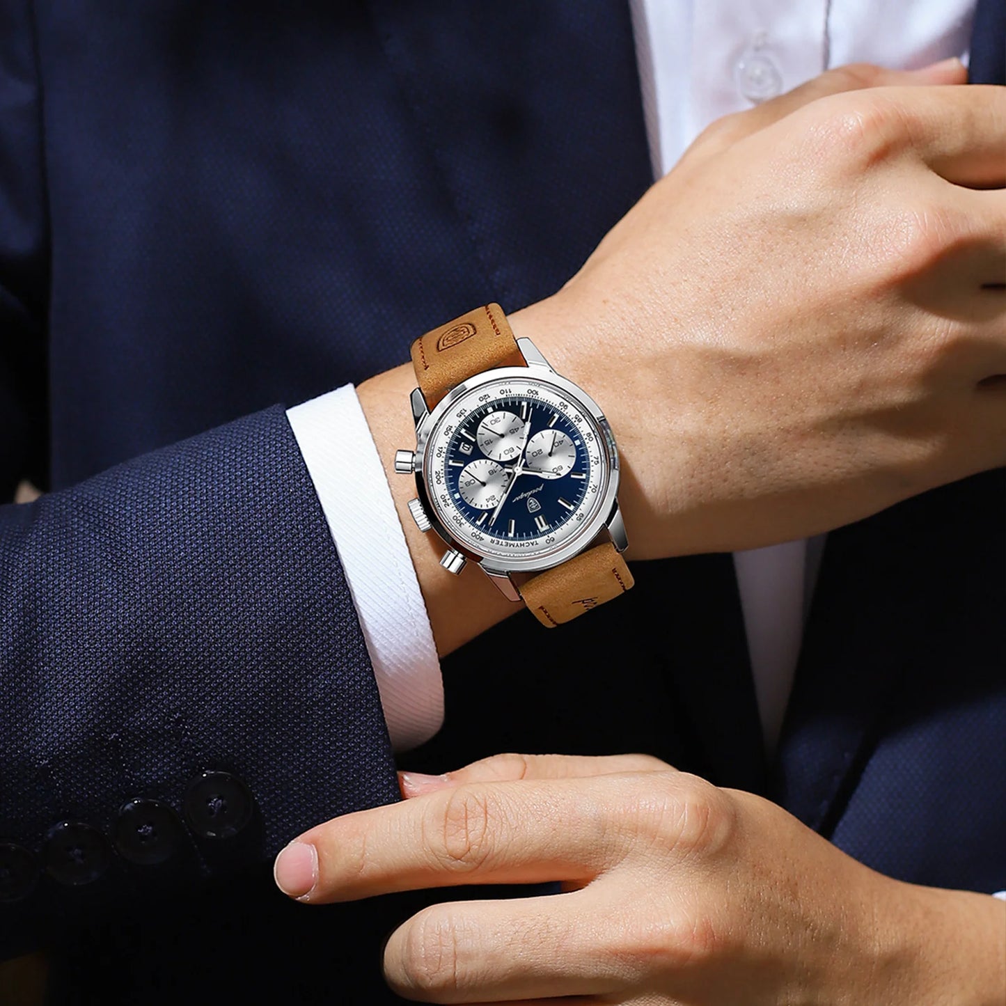 😍POEDAGAR Luxury Man Watch High Quality Waterproof Chronograph Luminous Men's Wristwatch Leather Men Quartz Watches Casual Clock