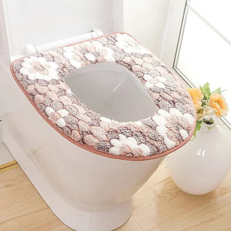 Soft Bathroom Toilet Seat Closestool Washable Warmer Mat Cover Pad Cushion Bathroom Toilet Toilet Seat Toilet Toilet Seat Cover