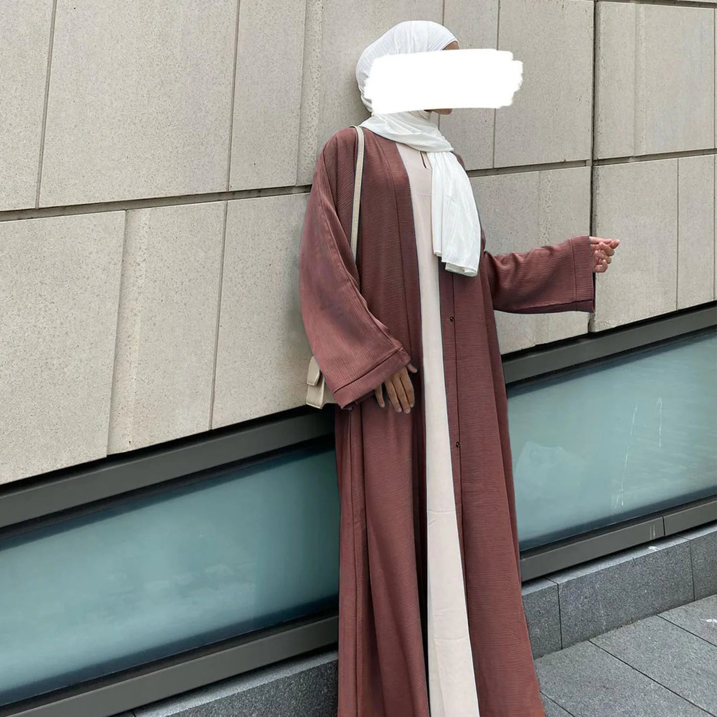 Plain Crepe Kimono Abaya with Pockets Turkey Open Abayas for Women Dubai Muslim Hijab Dress Islam Outfit Ramadan Eid Kaftan Robe