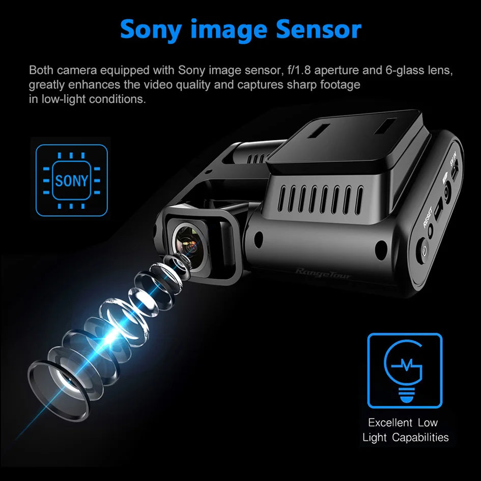 Dual Lens Car DVR 4K 2160P Sony Sensor WIFI GPS Logger 2 Camera Dash Cam Video Recorder Night Vision 170 Degree Camcorder D30H