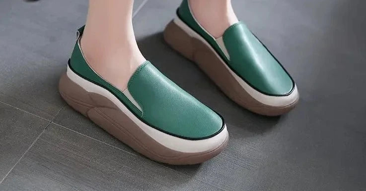 Women Shoes New Platform Flats Loafers  2022 Autumn Spring Fad Sport Pu Leather Walking Running Sneakers Round Toe Mujer Zapatos