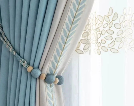 🍄Modern Blue Curtains for Living Dining Room Bedroom