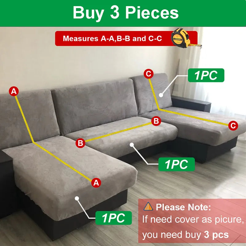 Thick Jacquard Sofa Cover for Living Room 1/2/3/4 Seater Elastic Sofa Cover L-shaped Corner Sofa Cover