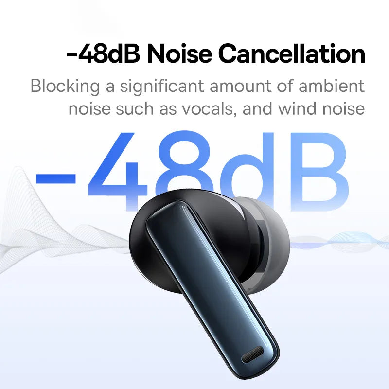 Earphone Bluetooth 5.3 Active Noise Cancellation -48dB Wireless Headphone Support 3D Spatial Audio Earbuds