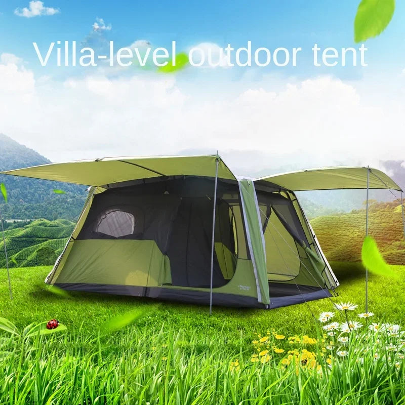 Double-Layer Anti-Rain Beach Multiplayer Outdoor Camping Tent with Big Space, 2-Bedroom Automatic, 4-5-8 People