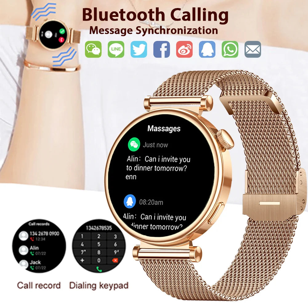 For Android IOS 41mm Smart Watch Women 1.36" AMOLED 360*360 HD Sreen Display Always Show Time Compass Call Reminder  Smartwatch