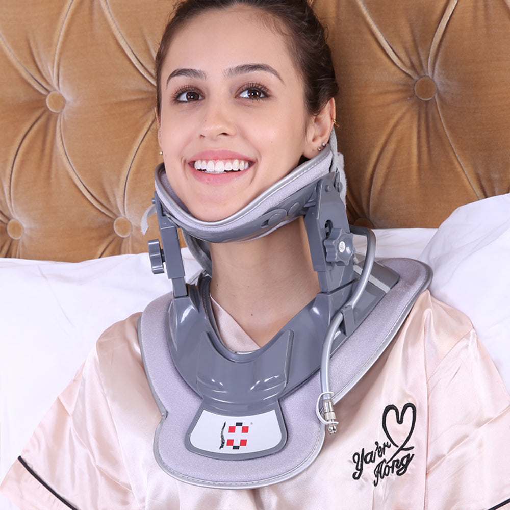 🌸 Relief Collar Physiotherapy Adjustable Stretcher Spine Corrector Support Air Neck Cervical Traction Device